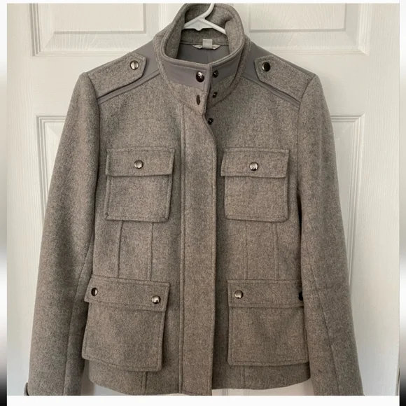 Calvin Klein Wool Military Jacket Size 4 - Picture 1 of 11